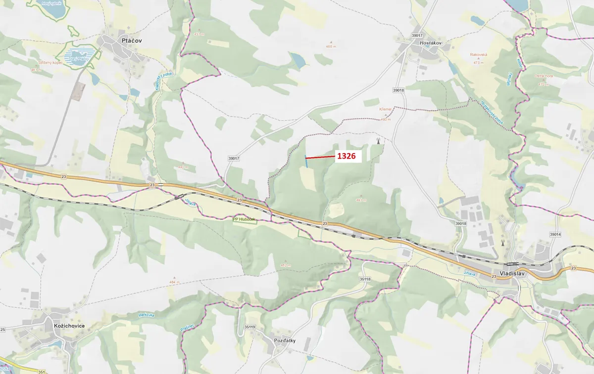 Dražba lesa 1403 m²